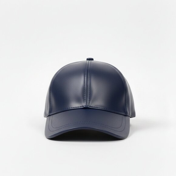 Tellaro Accessories - TELLARO Leather Baseball Cap - Navy